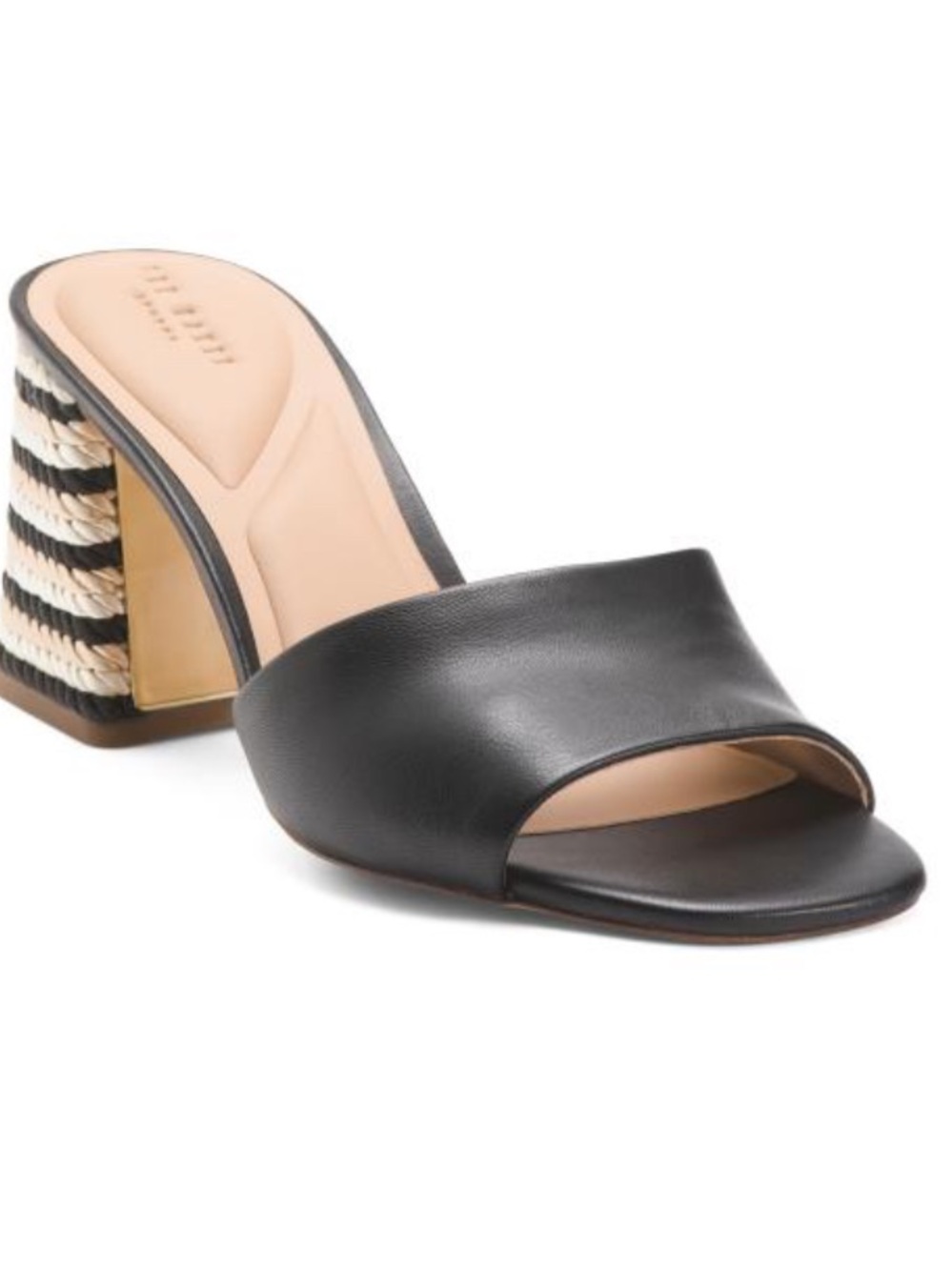 Ted Baker Gold Open-Toe Block Heel Mule